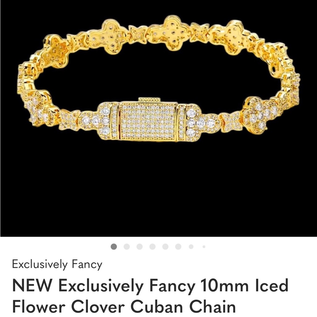 Exclusively Fancy Gold And Silver Flower Clover Bracelet / Women/Men